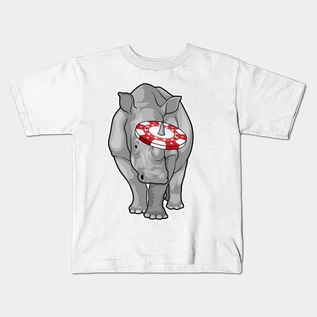 Rhino Poker Poker chips Kids T-Shirt by Markus Schnabel